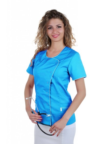 Egészségügyi blúz ELIZABETH Sötét türkiz/Fehér