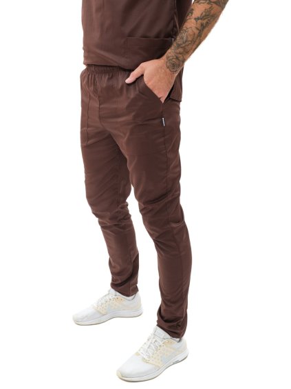 Egészségügyi nadrágok GEJZA SATTÉ Slim Csokoládé