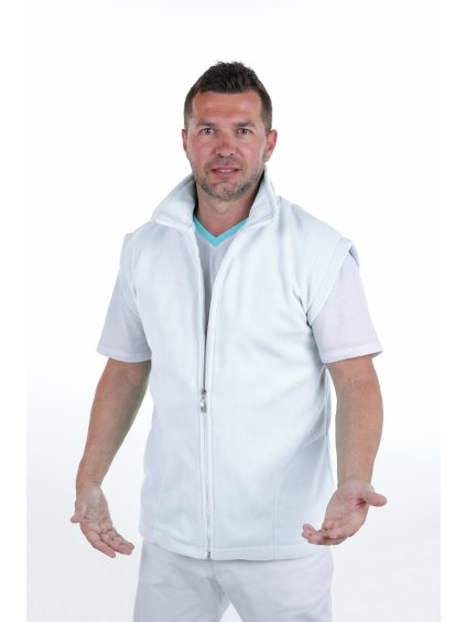 Zdravotnícka vesta MILOŠ - PERLIČKA  - Pánska zdravotnícka vesta - Perlička –  zdravotnícke oblečenie – lekárske oblečenie – medic dress – medical-uniforms – pracovné oblečenie – oblečenie pre zdravotníkov – oblečenie pre lekárov -  oblečenie pre doktora – oblečenie pre sestričku – oblečenie pre doktorku – zdravotnícke prostredie – chirurgické oblečenie – oblečenie pre kliniku – slovenský výrobok – scrubimed – uniformshop – pracovné odevy -  modernbhp – dualbp – lubica